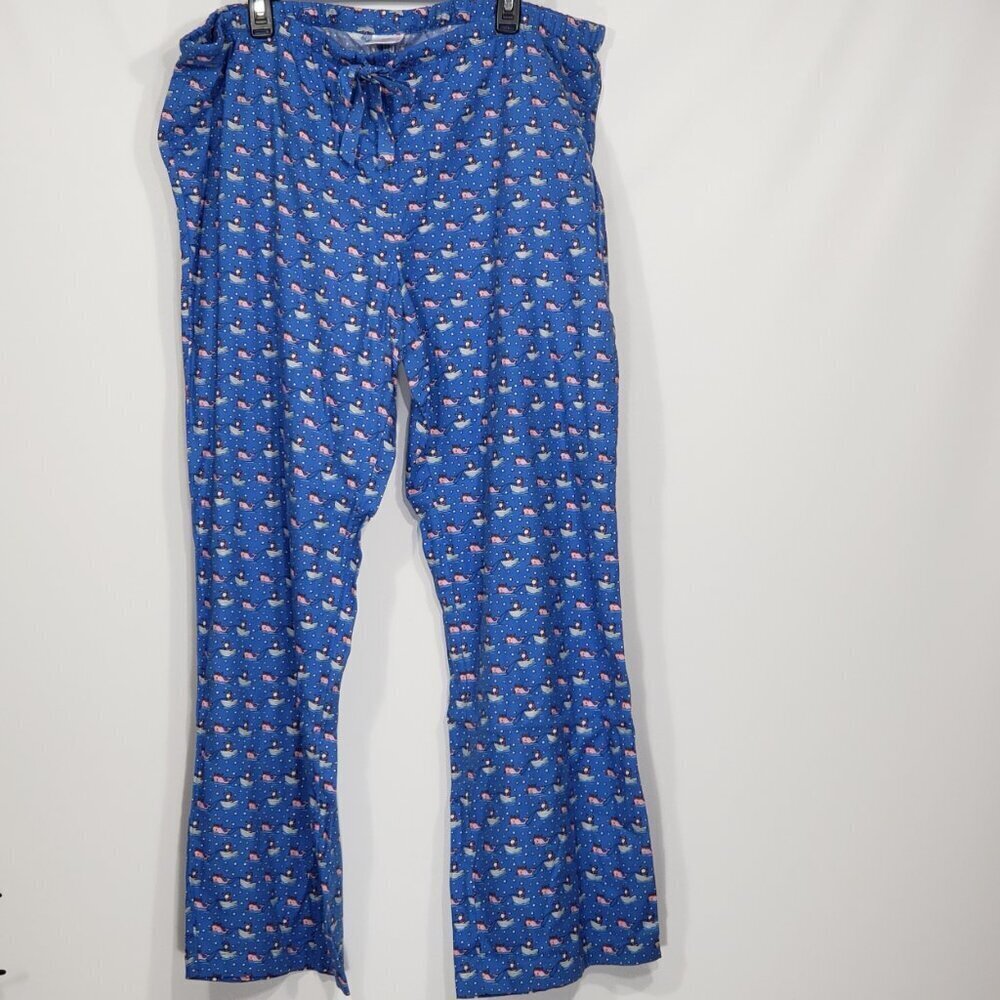 NWOT Vineyard Vines Pink Whale / Santa Clause in boat Flannel Pajama Pants